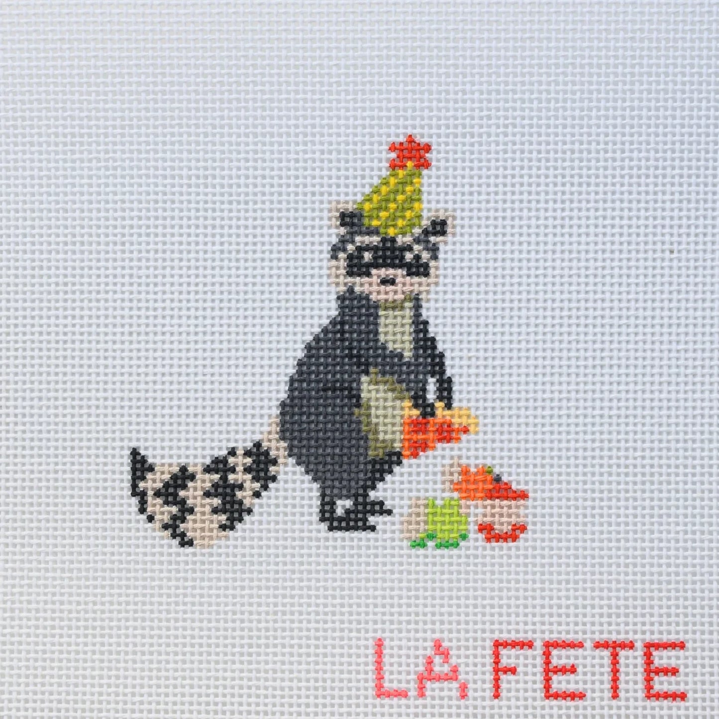 Party Animals - Birthday Bandit Needlepoint Canvas