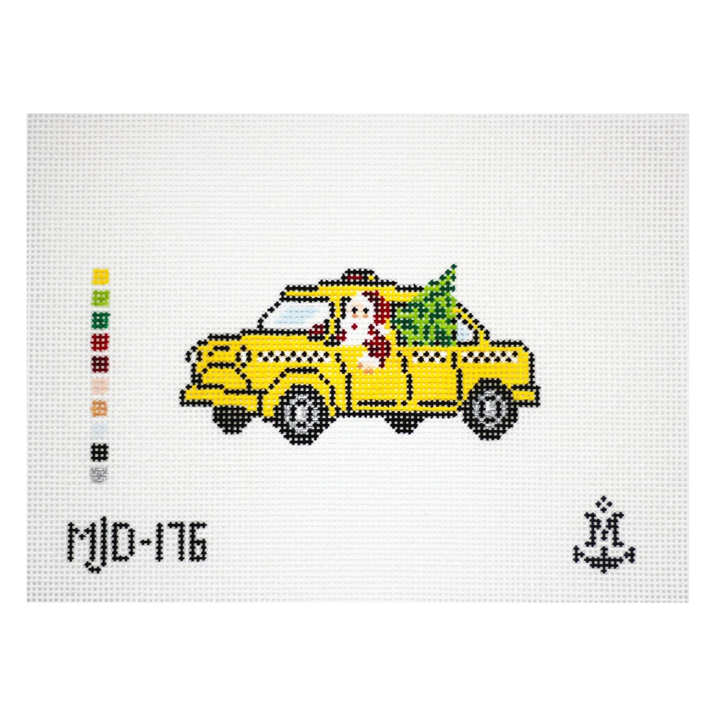 Christmas Cab Needlepoint Canvas