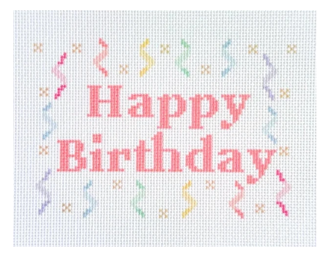 Happy Birthday Sign Needlepoint Canvas