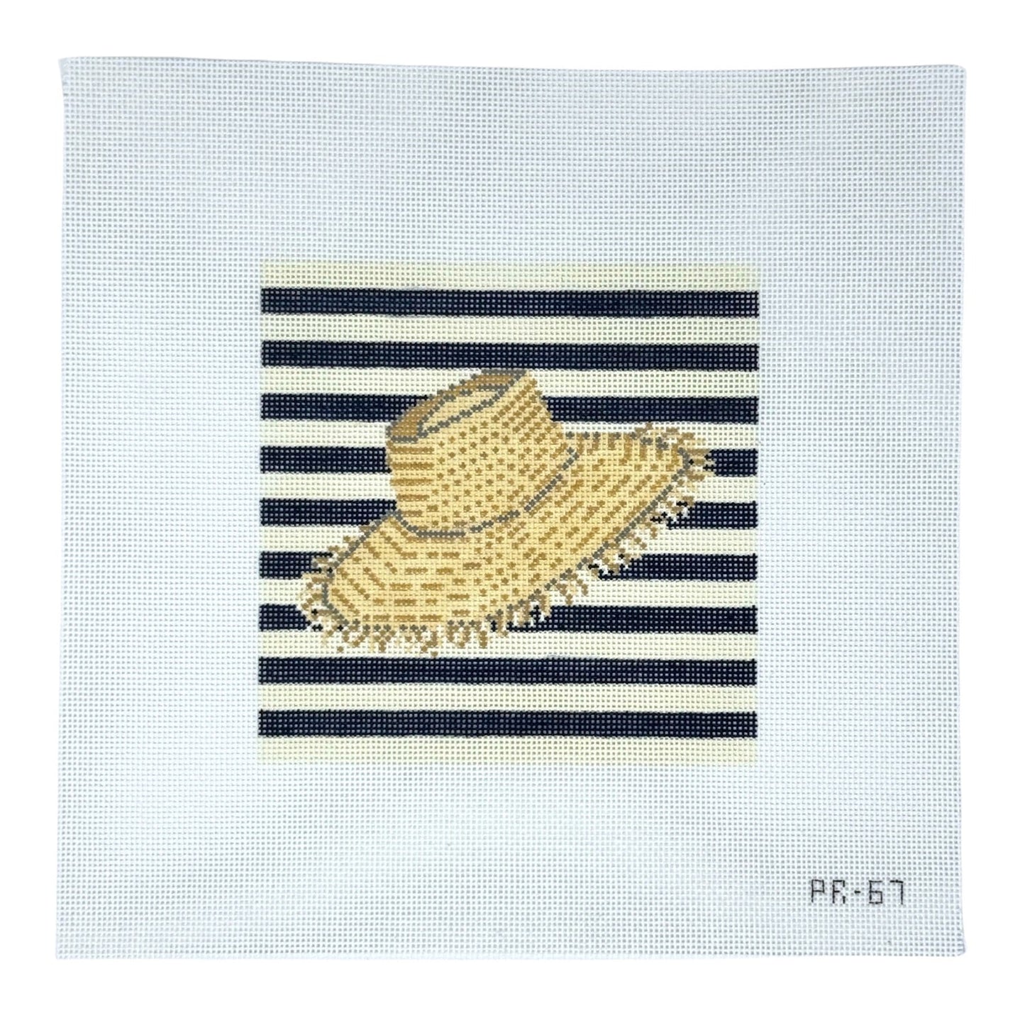 Straw Beach Hat Needlepoint Canvas