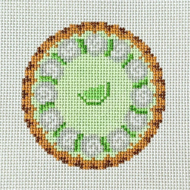 Key Lime Pie Round Needlepoint Canvas