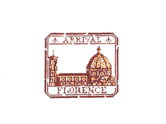 Florence Passport Stamp Needlepoint Canvas
