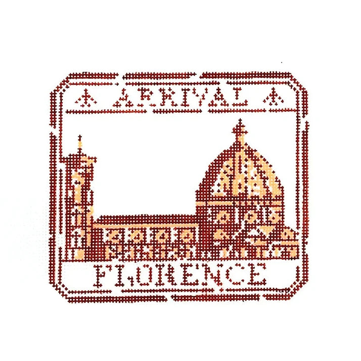 Florence Passport Stamp Needlepoint Canvas