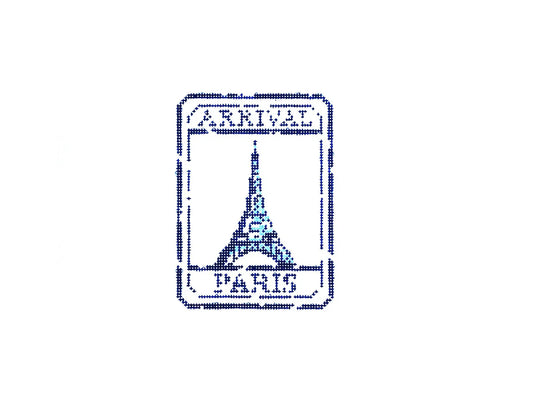 Paris Passport Stamp Needlepoint Canvas