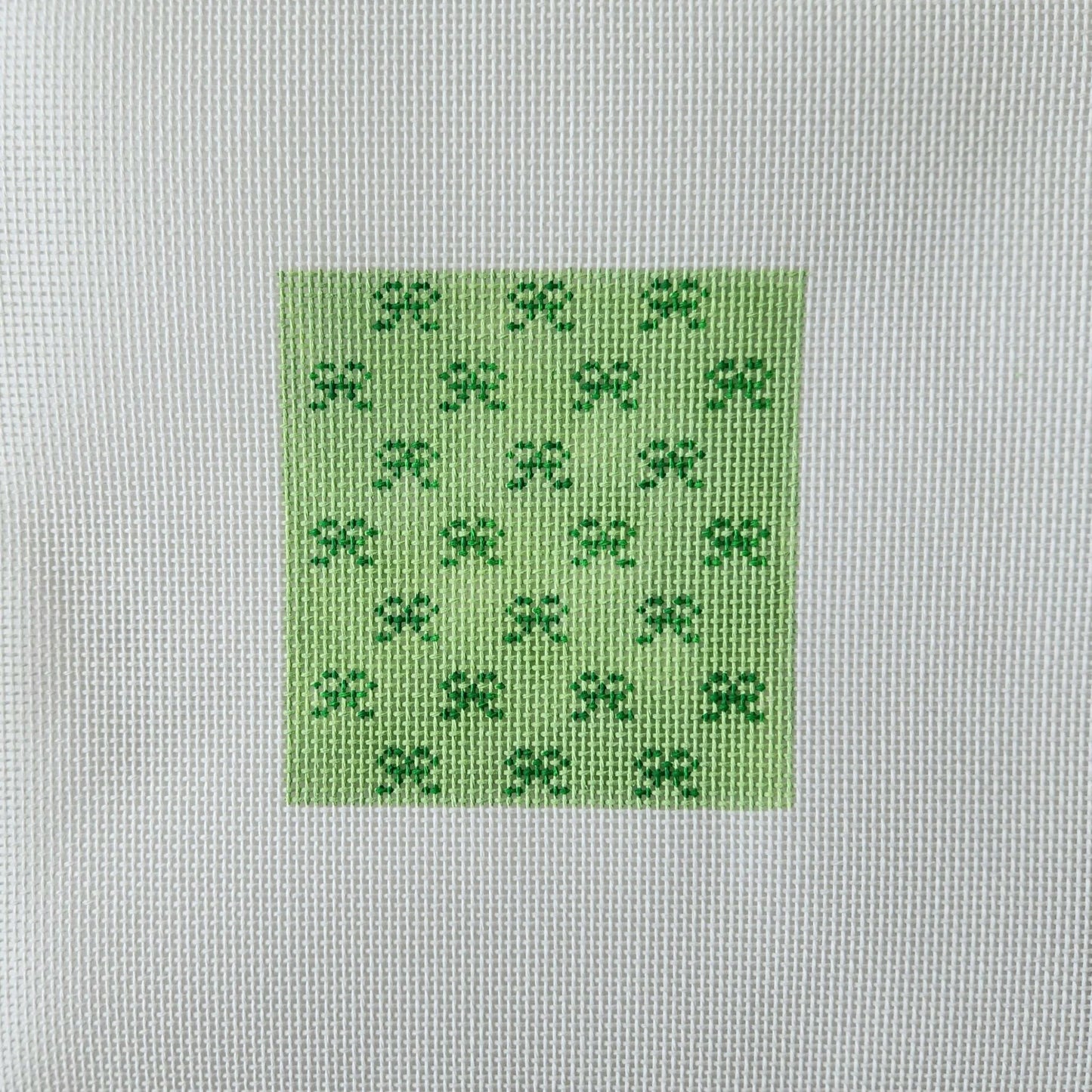Green Bows Square Needlepoint Canvas