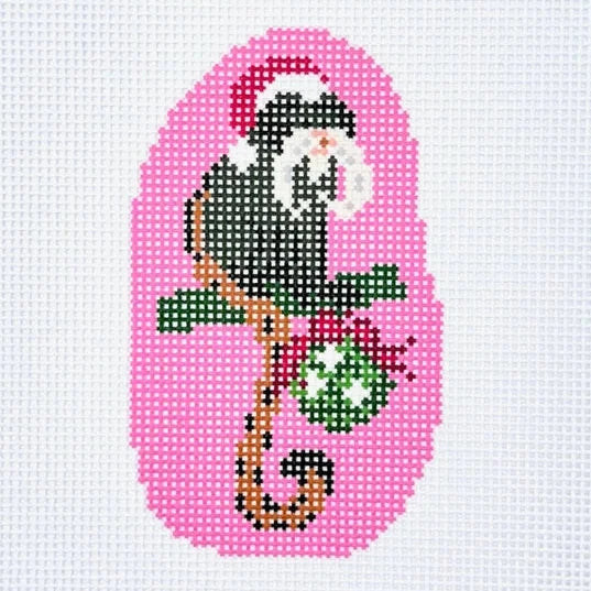 Holiday Emperor Tamarin Needlepoint Canvas