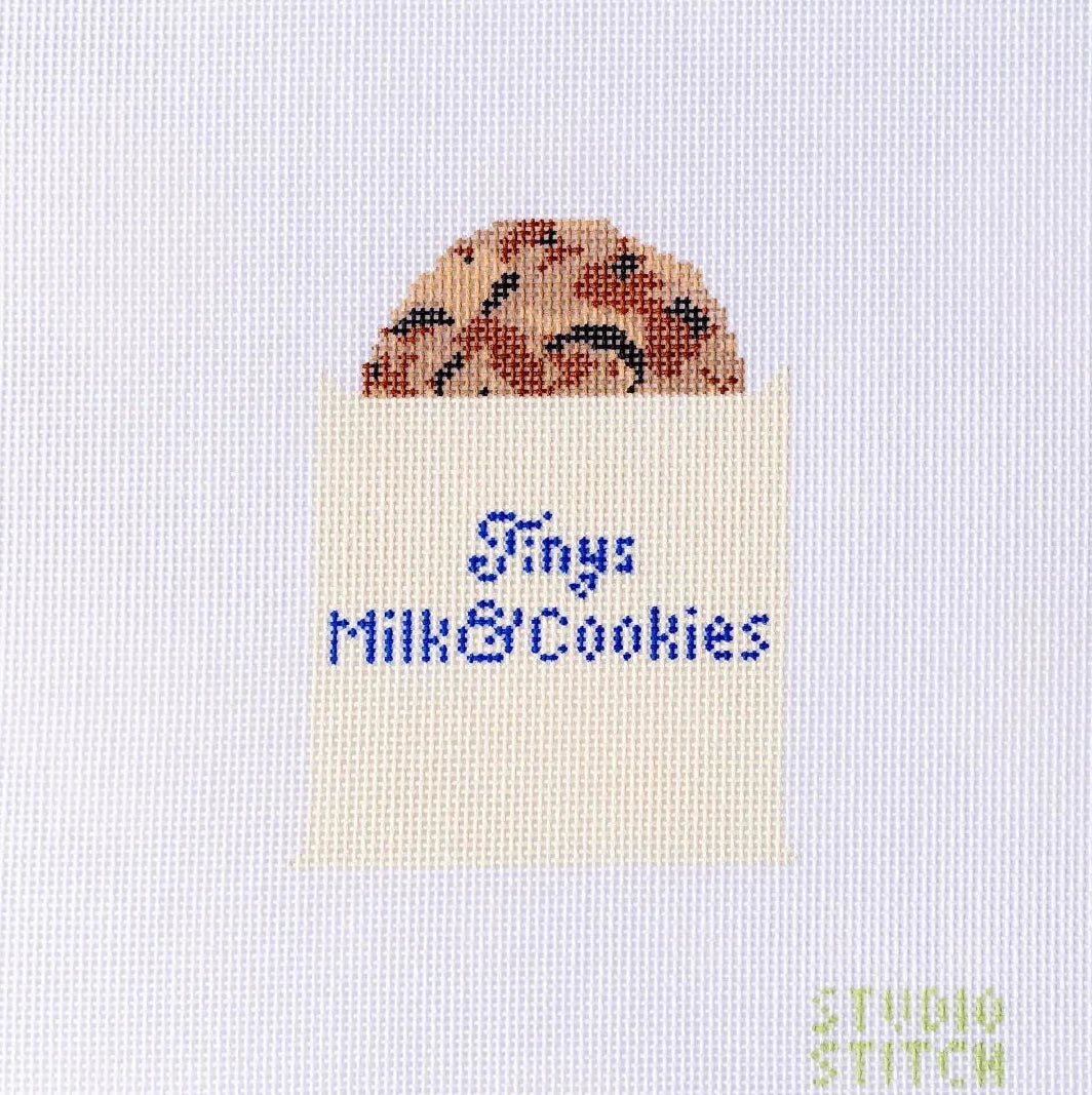 Tiny's Milk and Cookies Bag Needlepoint Canvas