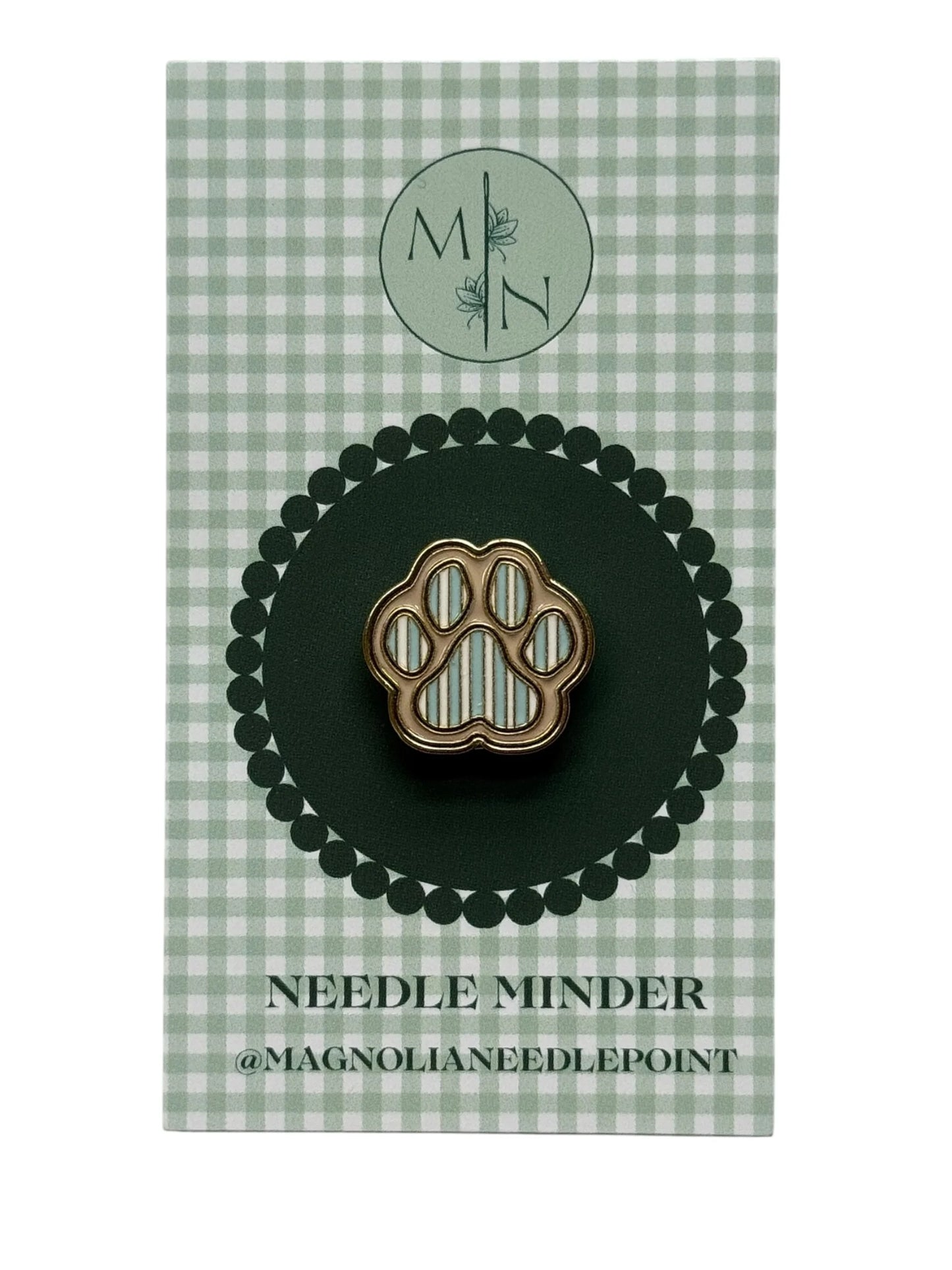 Small Blue Striped Paw Needle Minder