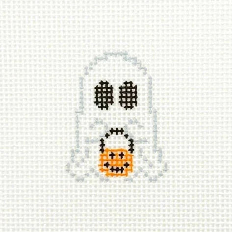 Mini Trick-or-Treat Ghost Needlepoint Canvas