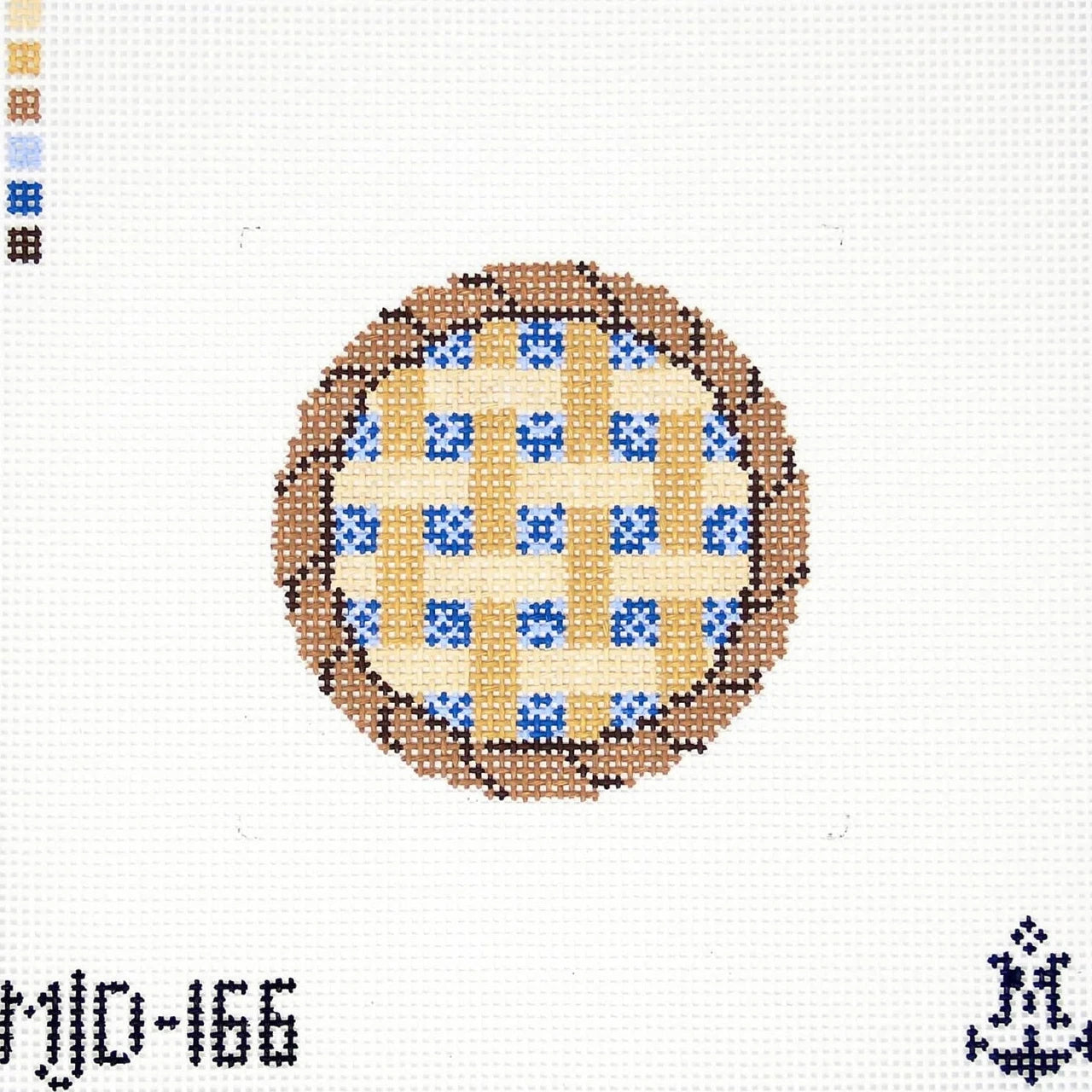 Blueberry Pie Round Needlepoint Canvas