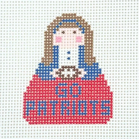 Patriots Football Stitch-It Angel Needlepoint Canvas