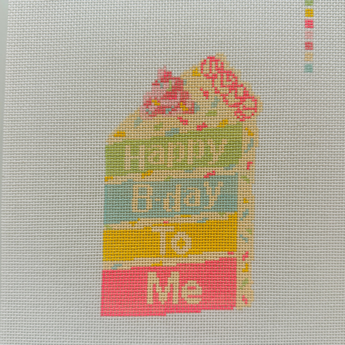 Happy Birthday to Me Cake Slice Needlepoint Canvas