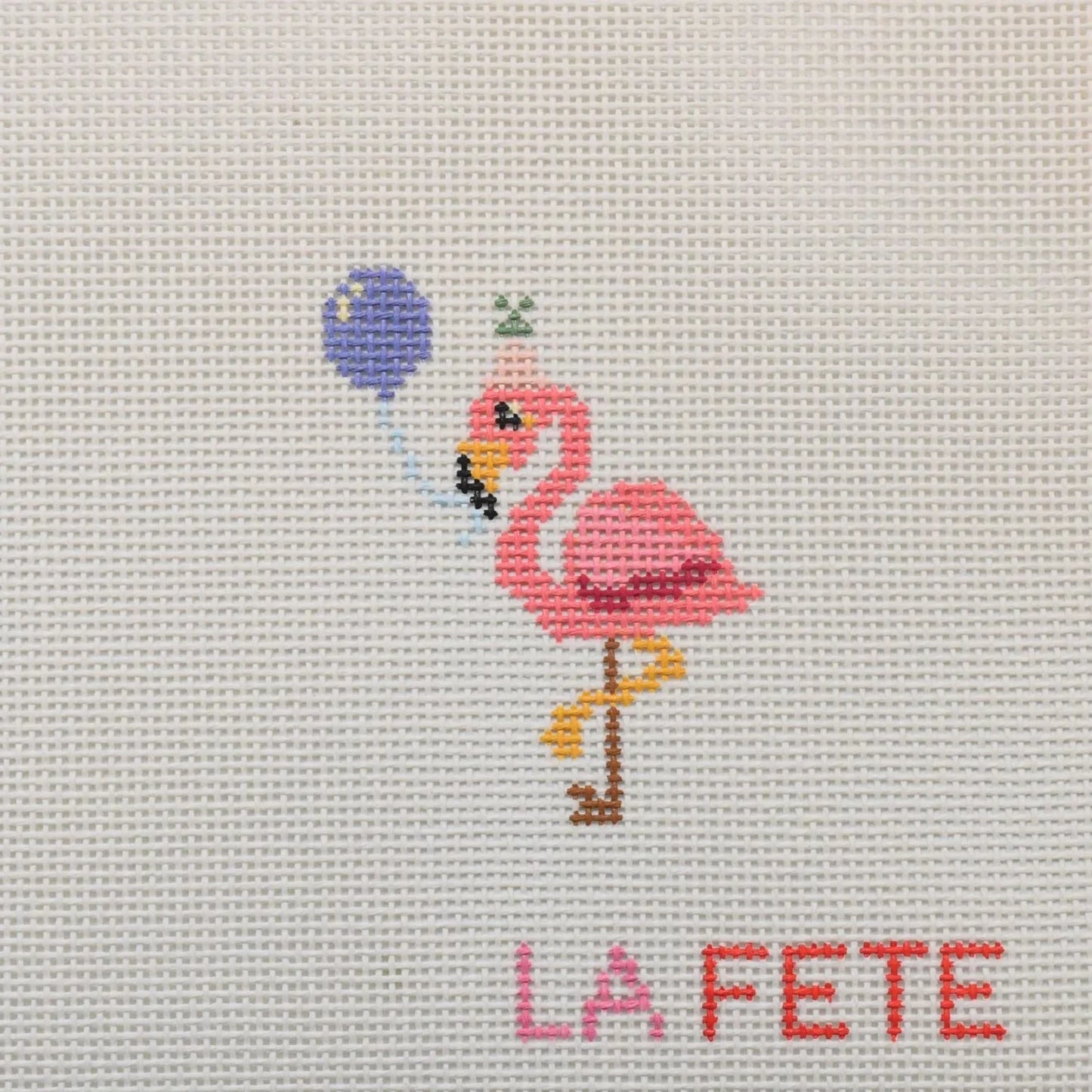 Party Animals - Flamingo Needlepoint Canvas