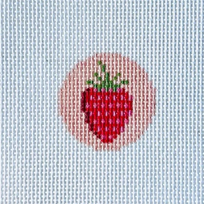 Mini Strawberry Key Fob Insert Needlepoint Canvas