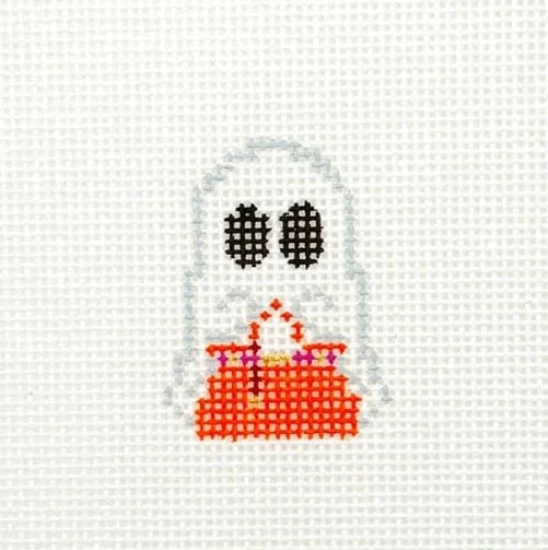 Mini Boo-kin Ghost Needlepoint Canvas