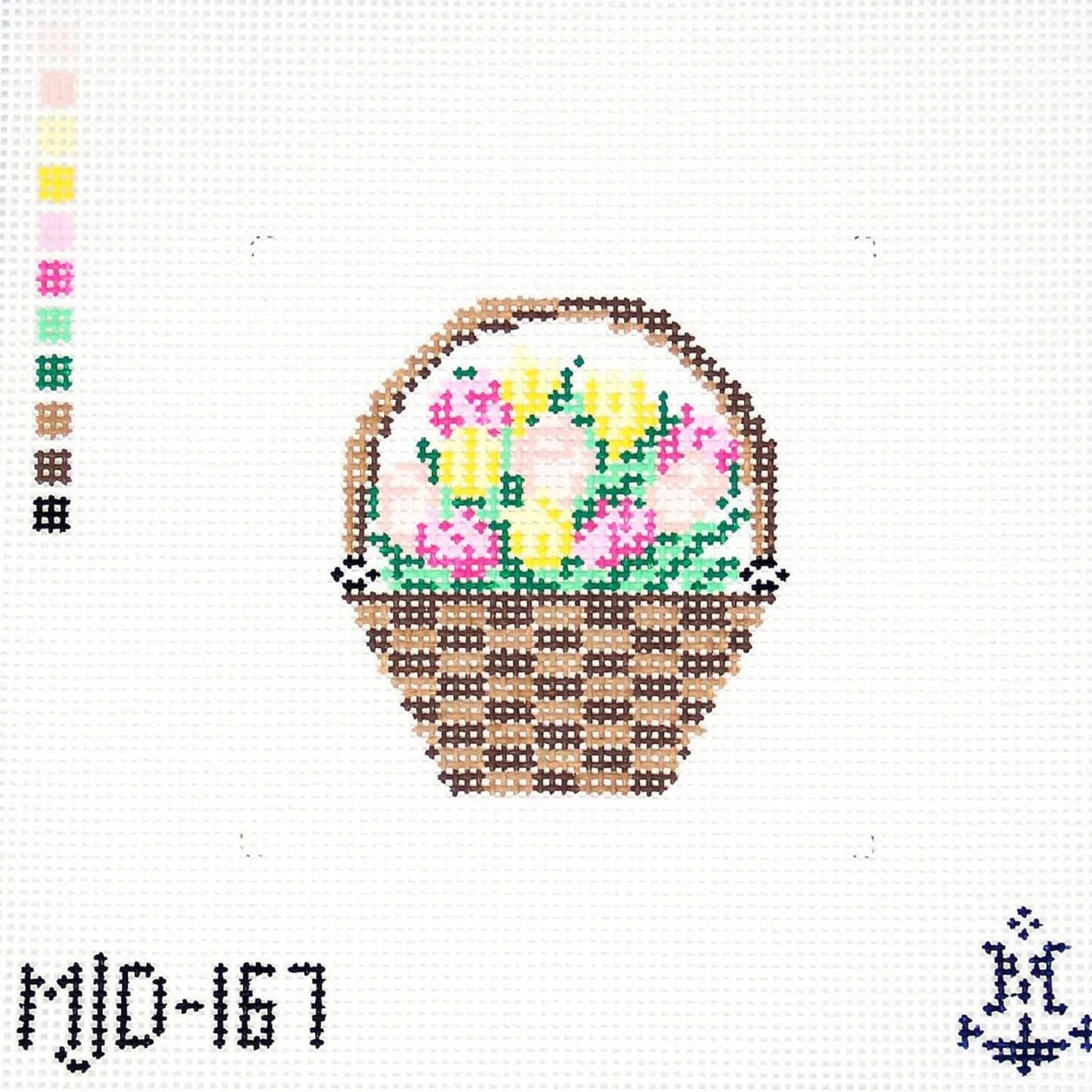 Flower Basket Needlepoint Canvas
