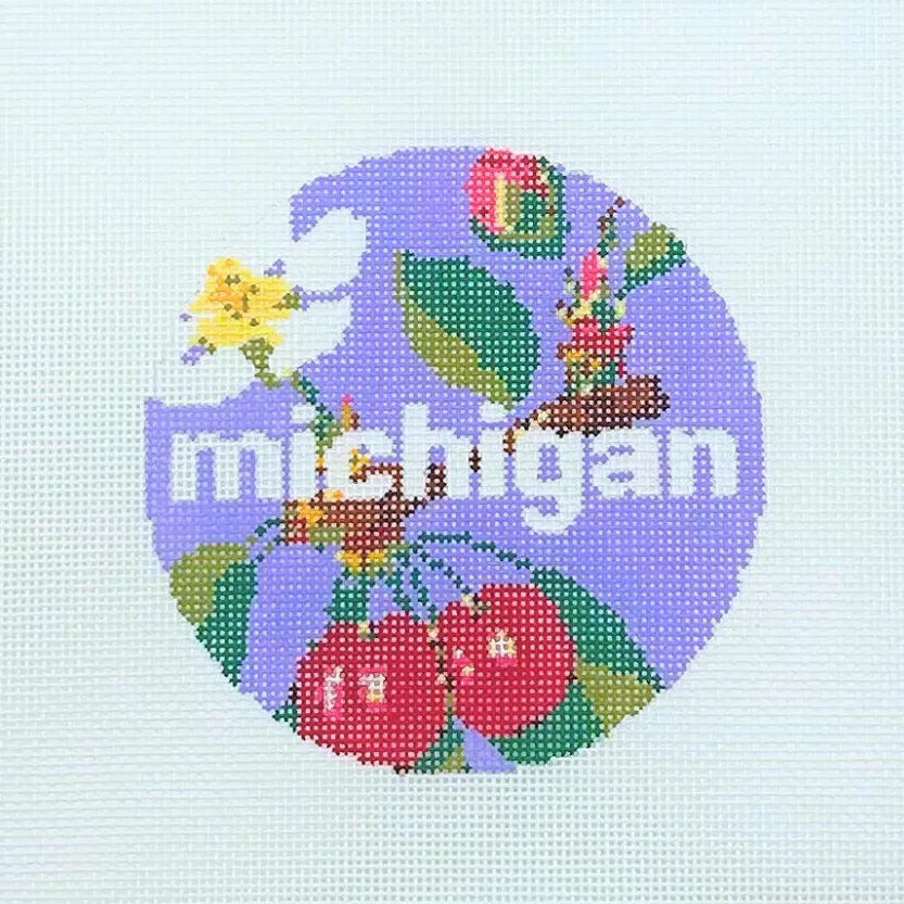 Michigan Round (50 States Collection) Needlepoint Canvas