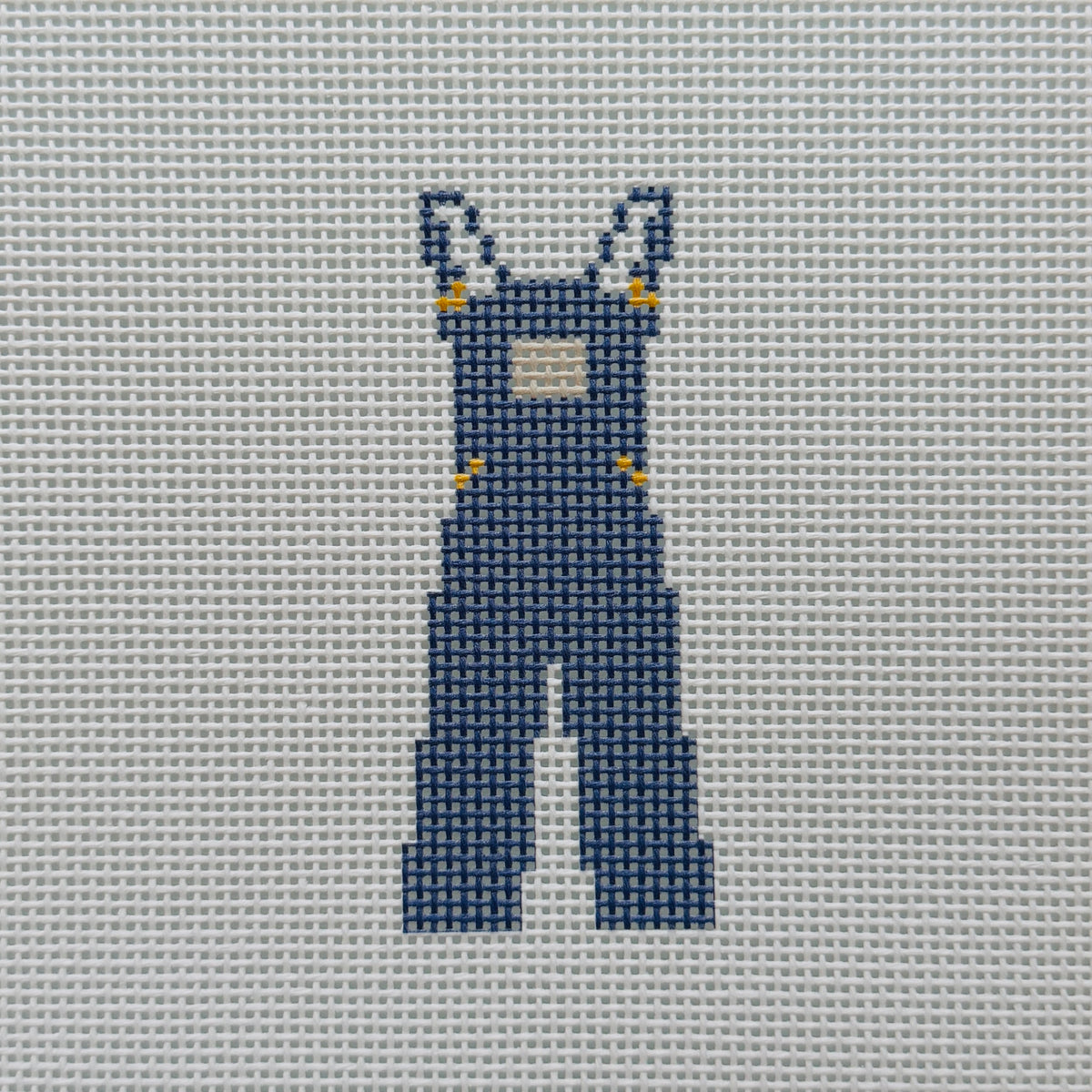 Blue Overalls Needlepoint Canvas