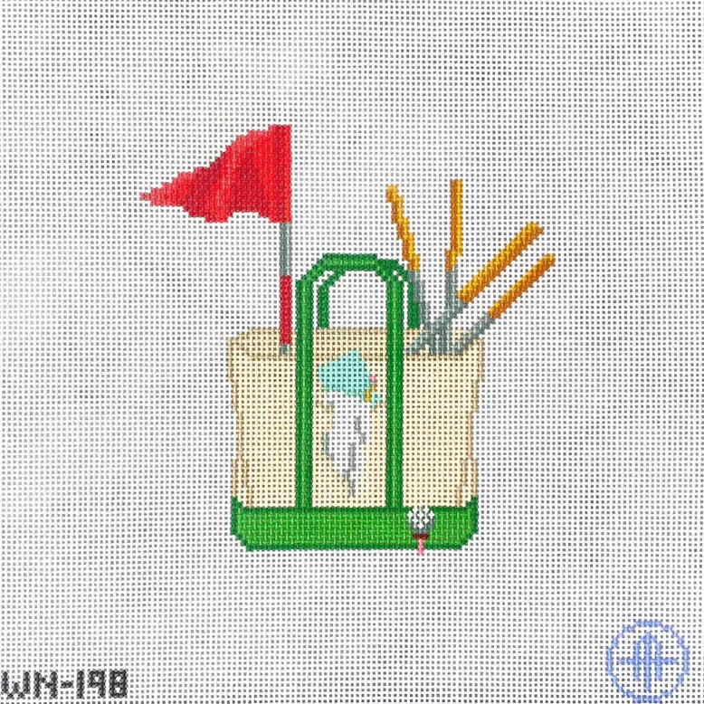 Hole in One Golf Boat Tote Needlepoint Canvas