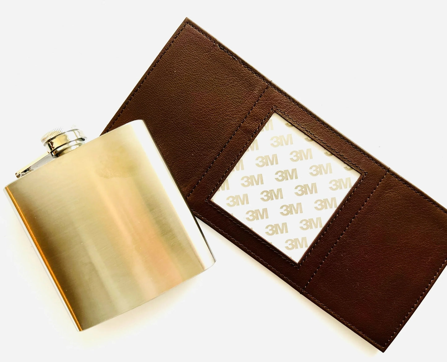 Self Finishing Set: Leather Flask and Golf Canvas