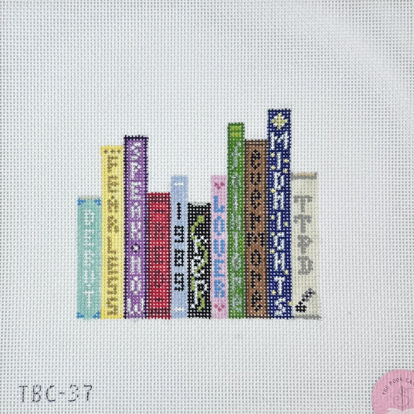 Pop Album Stack Needlepoint Canvas