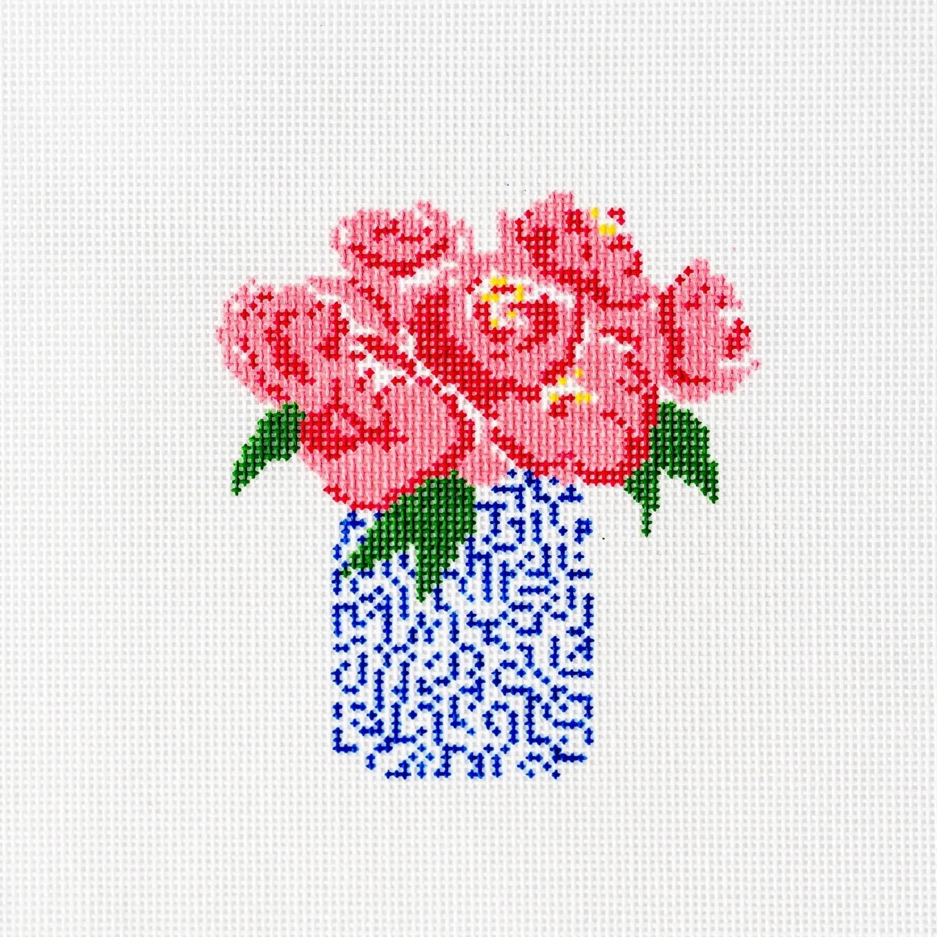 Pink Peonies Needlepoint Canvas