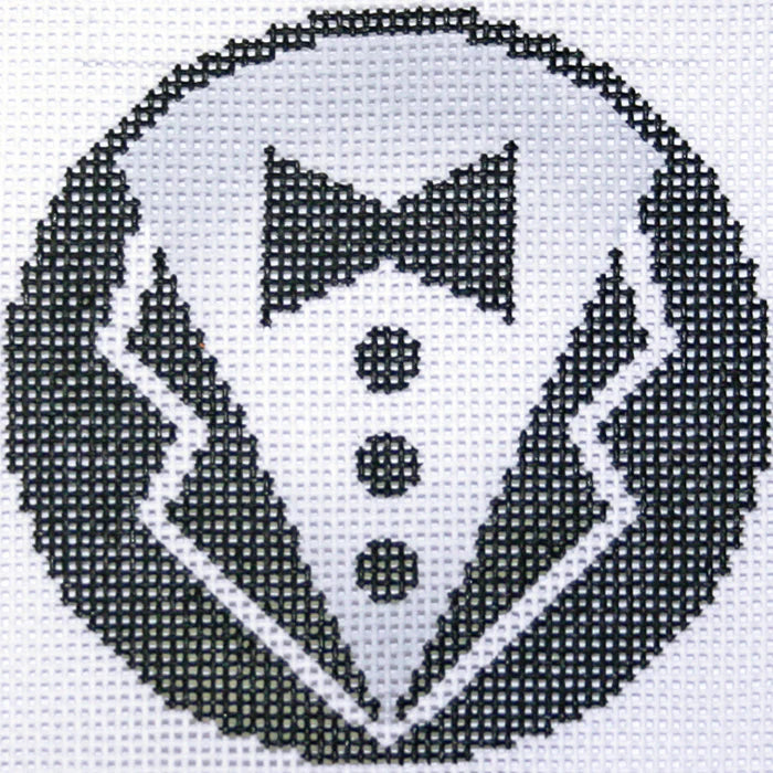 Formal Tux Round Needlepoint Canvas