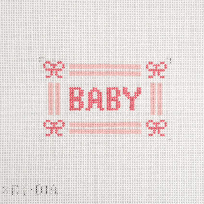 Pink Baby Sign Needlepoint Canvas