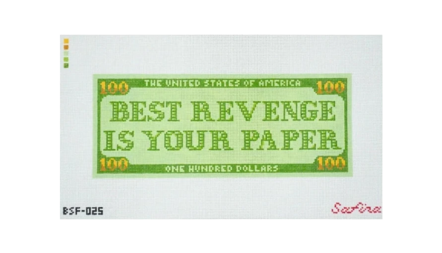 Large Best Revenge is Your Paper Needlepoint Canvas