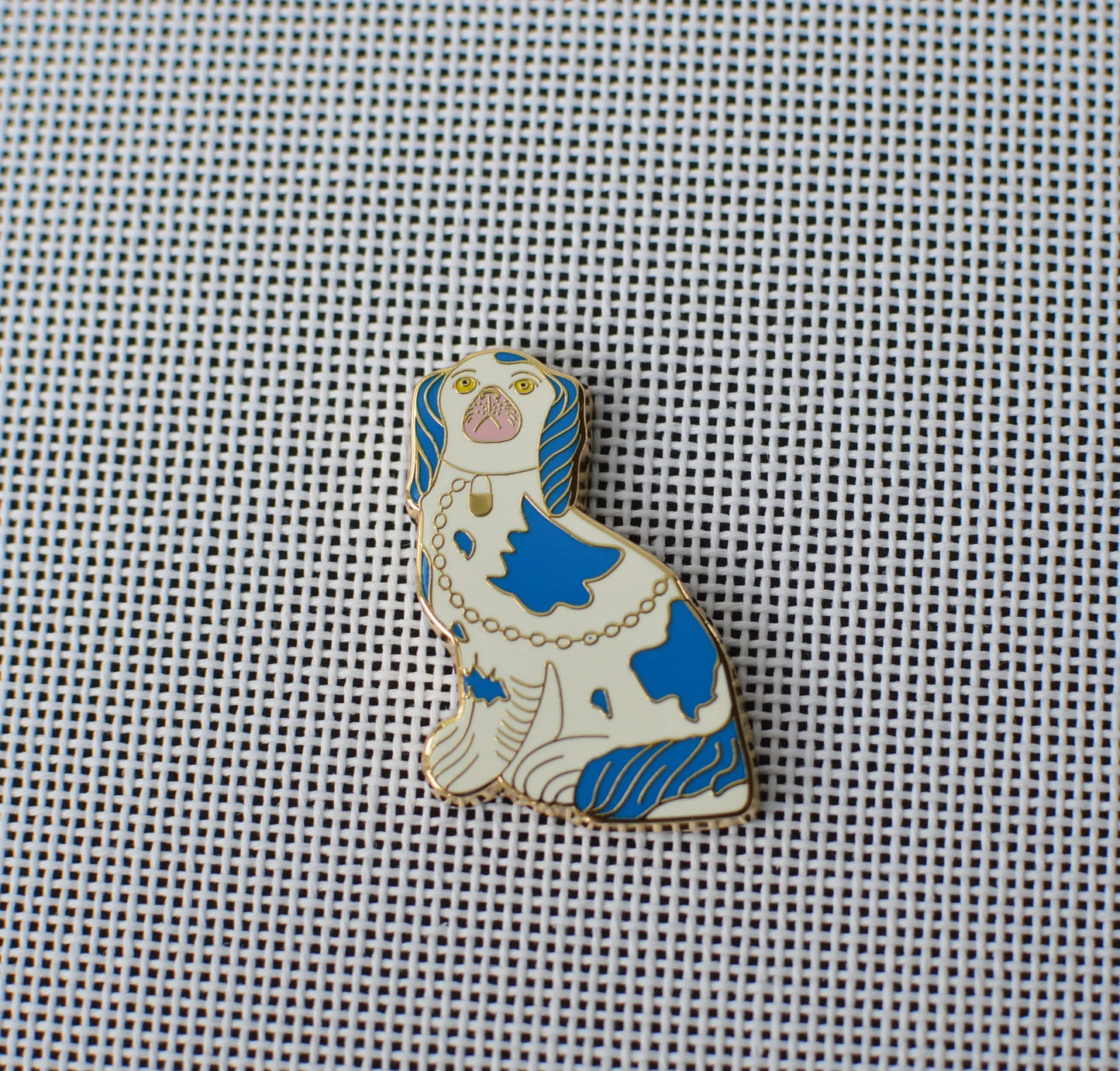 Blue Staffordshire Dog Needle Minder