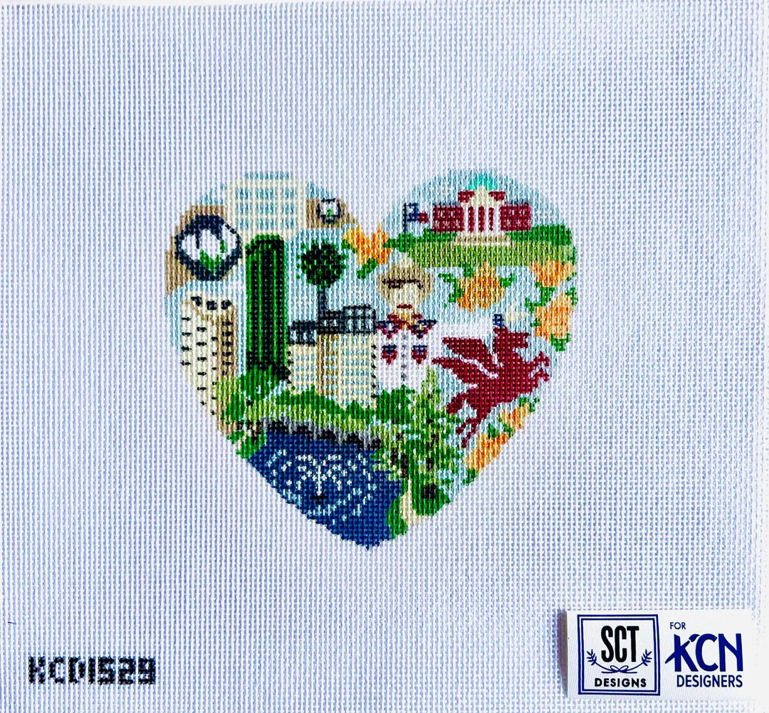 Dallas Heart Needlepoint Canvas