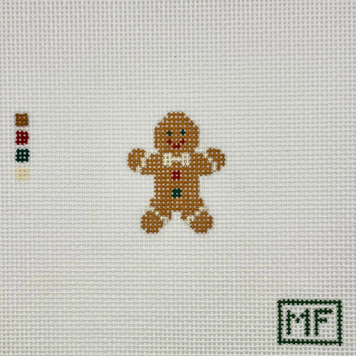 Mini Gingerbread Man Needlepoint Canvas