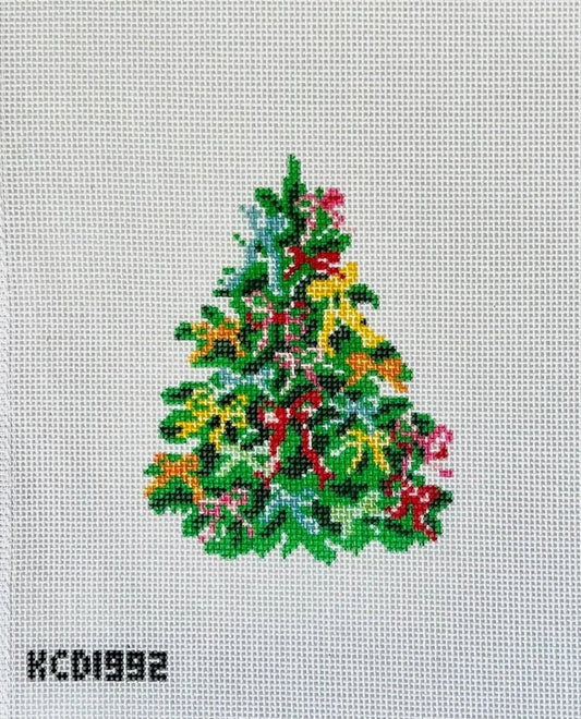 Christmas Tree with Bows Needlepoint Canvas