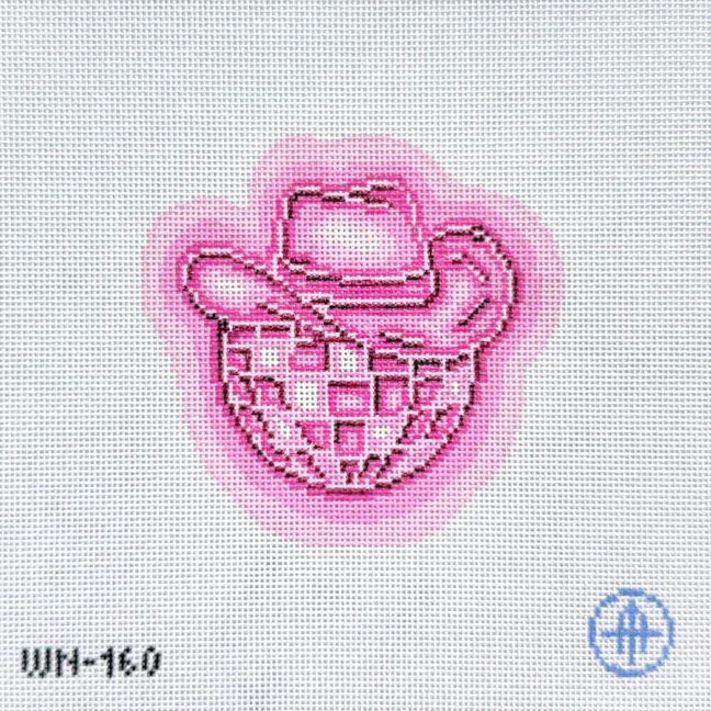 Disco Cowgirl Neon Sign Needlepoint Canvas