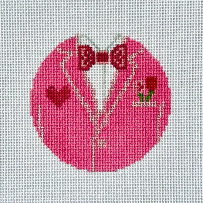 Valentine's Day Jacket Round Needlepoint Canvas
