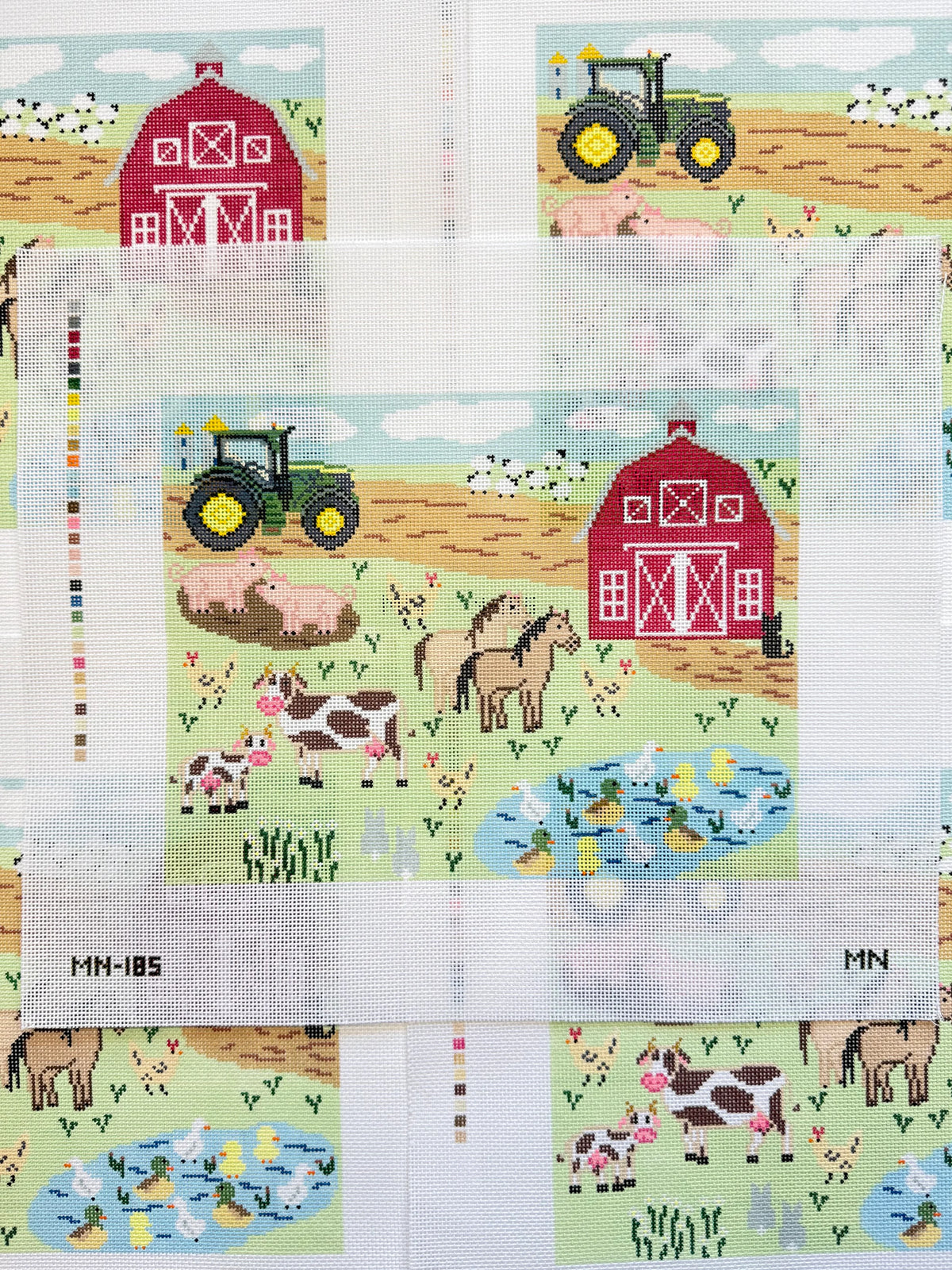 Barnyard Farm Scene Needlepoint Canvas