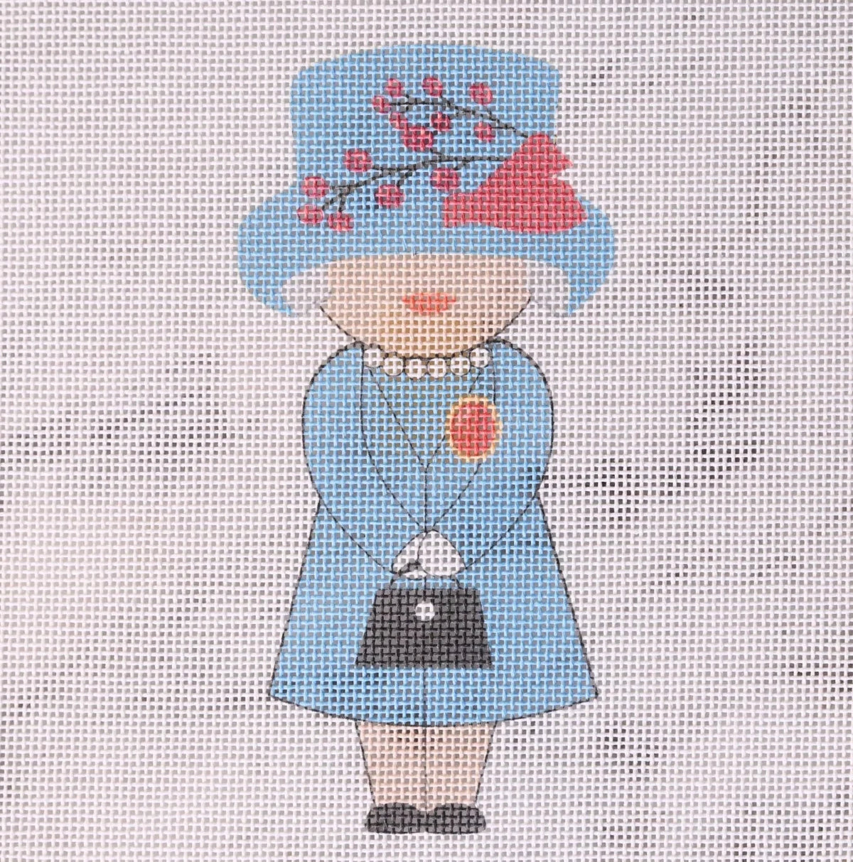 Elizabeth's Closet - Blue Dress Needlepoint Canvas
