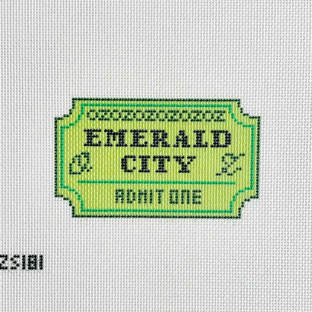 Emerald City Ticket Needlepoint Canvas