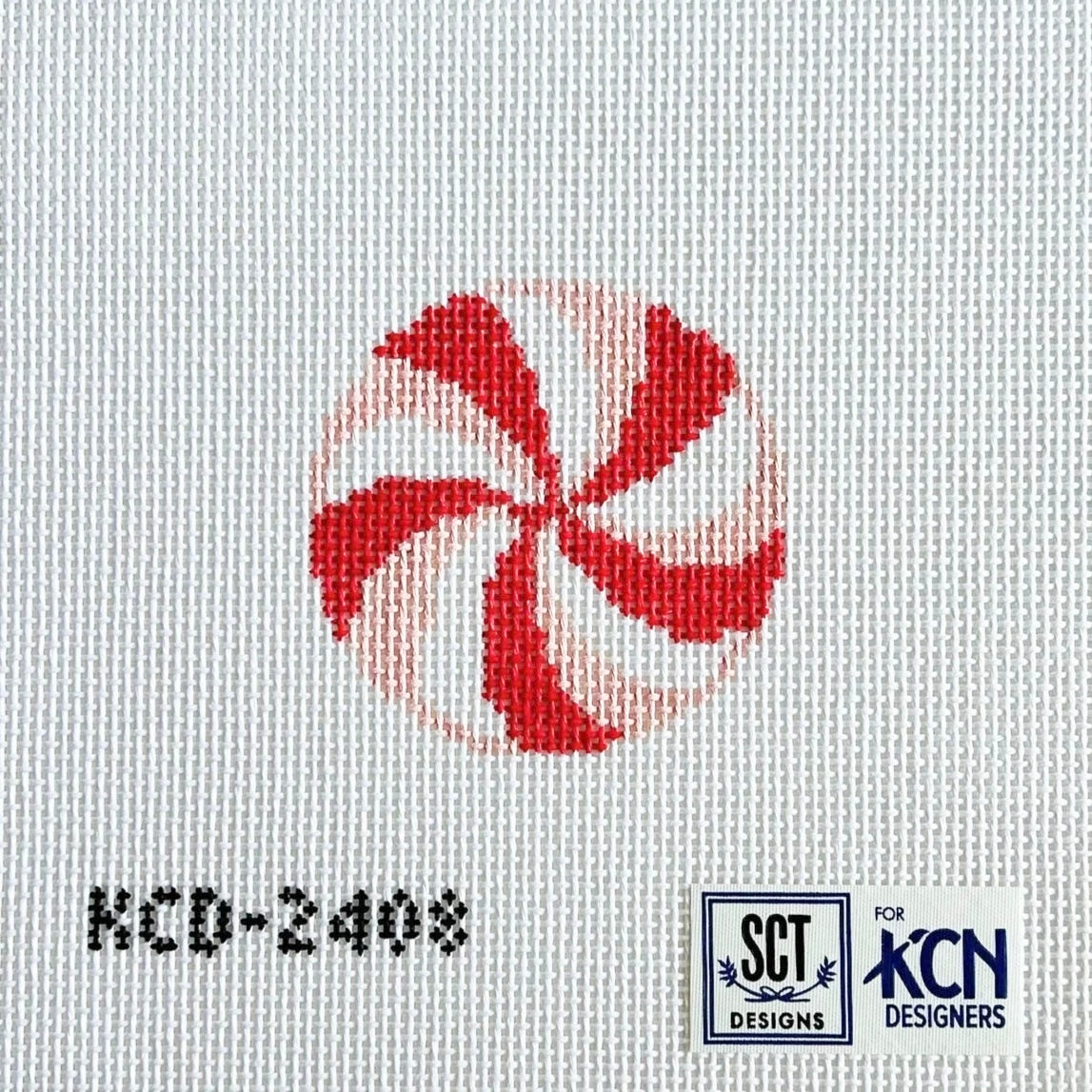 3" Red Peppermint Needlepoint Canvas