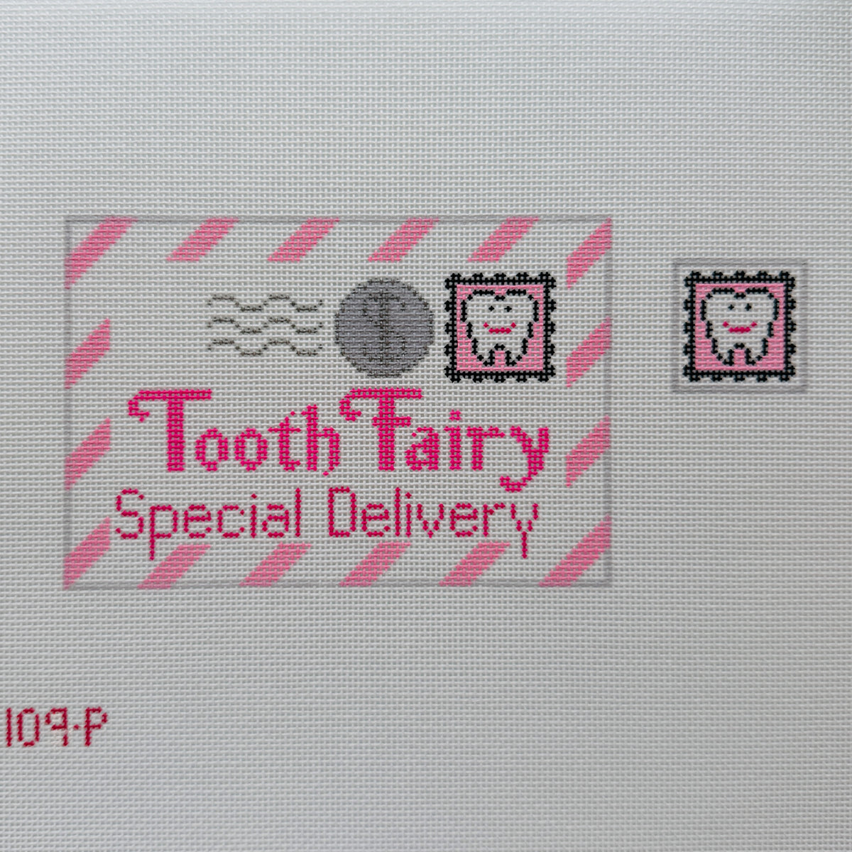 Pink Tooth Fairy Letter Needlepoint Canvas