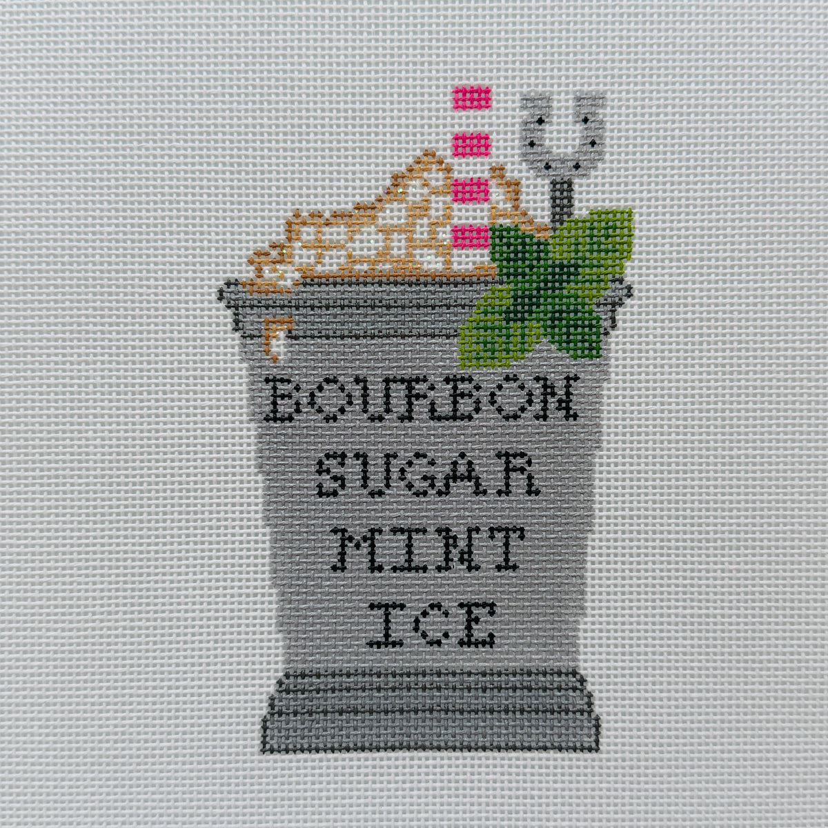 Mint Julep Recipe Cup Needlepoint Canvas