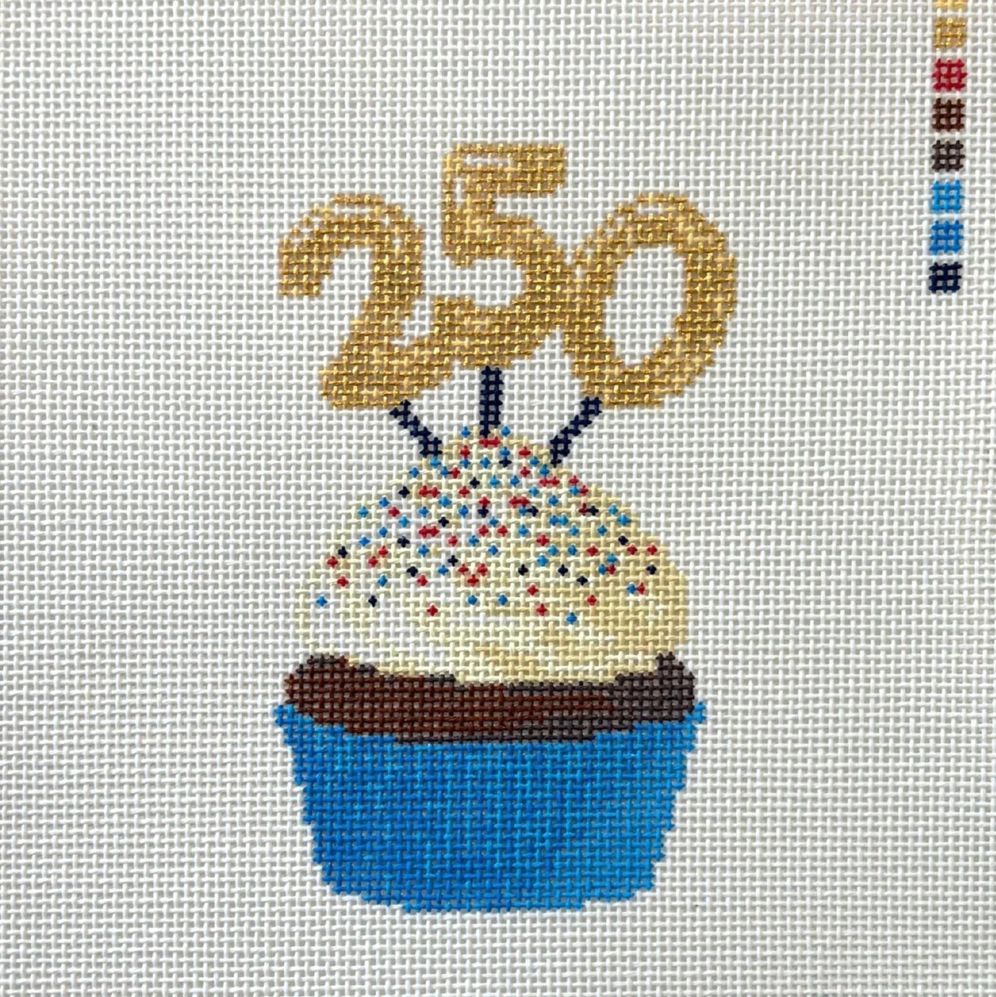 USA 250th Cupcake Needlepoint Canvas