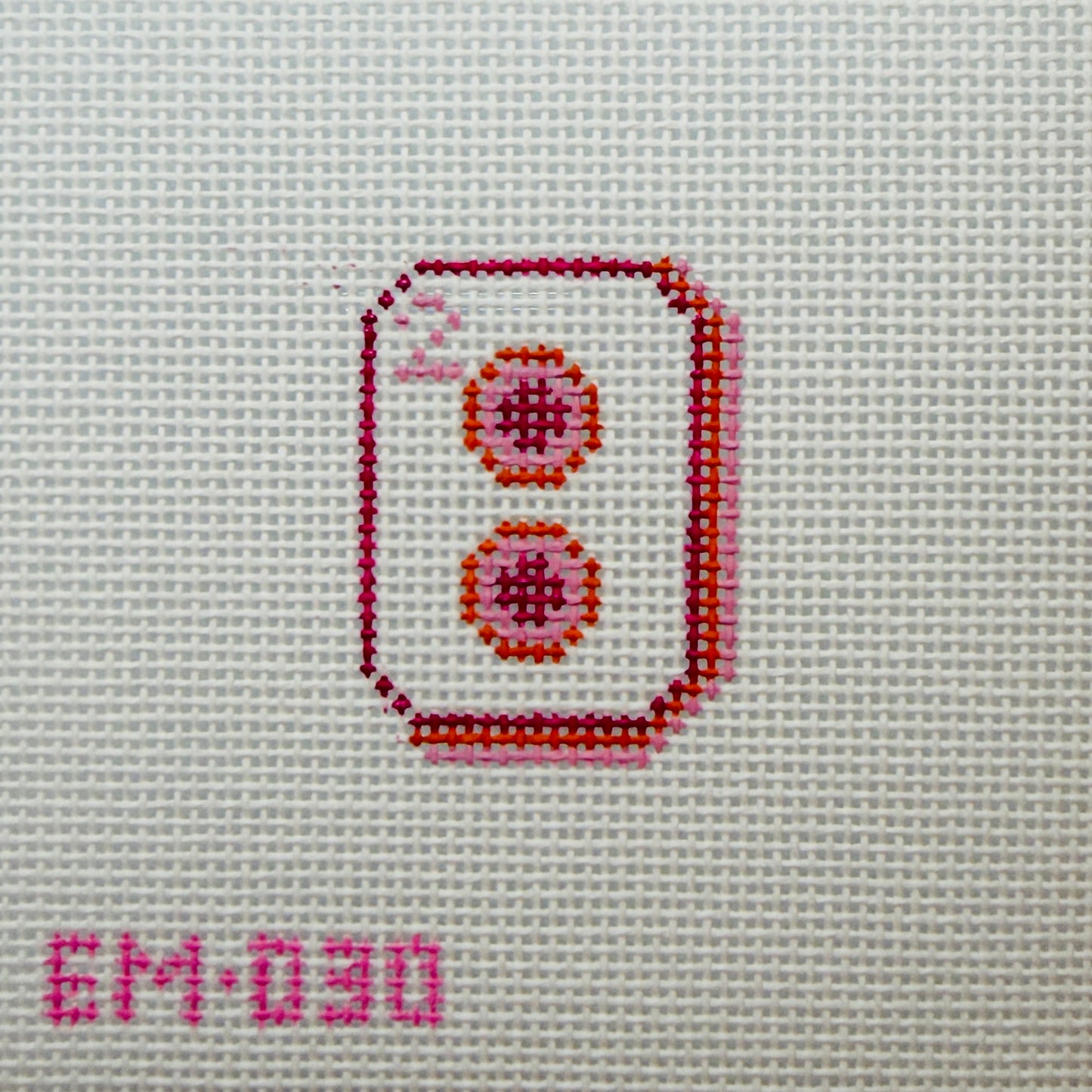 Two Dot Mahjong Tile Needlepoint Canvas