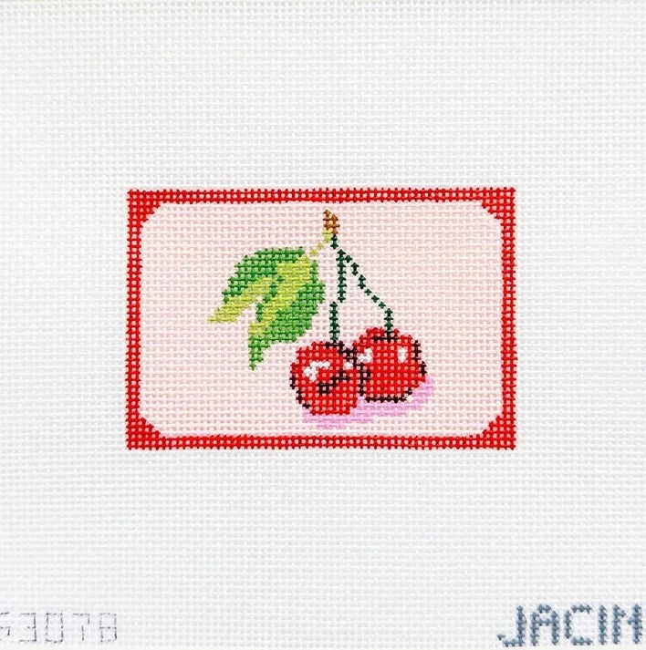 Cherry Bag Tag Needlepoint Canvas
