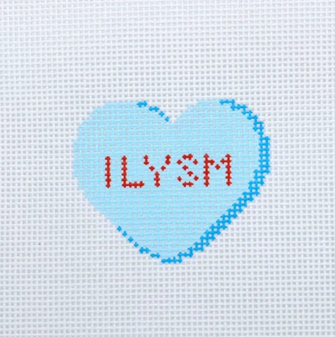 ILYSM Candy Heart Needlepoint Canvas