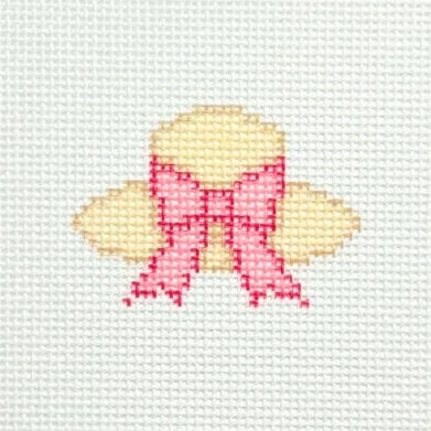 Mini Pink Bow Nantucket Hat Needlepoint Canvas