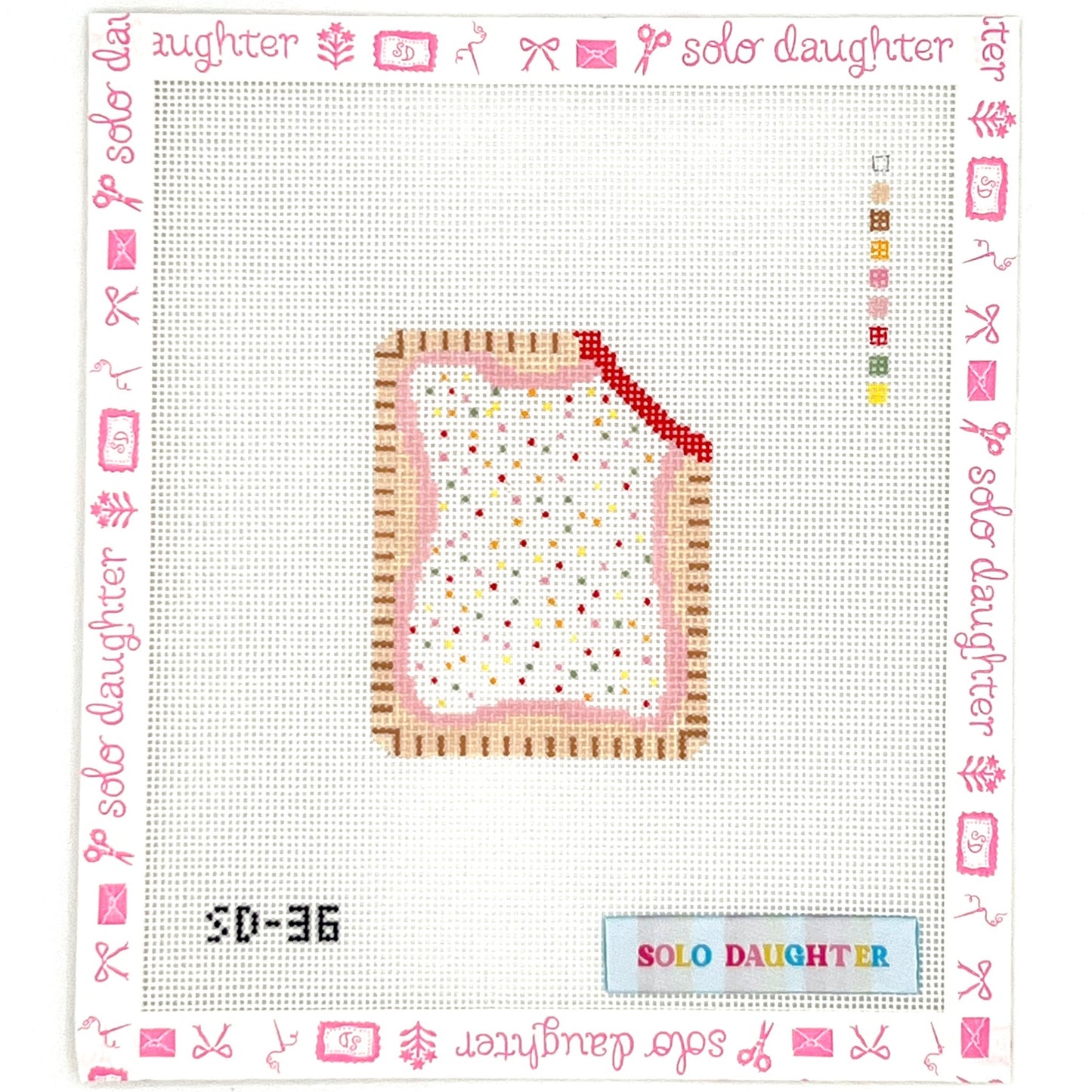 Strawberry Poptart Needlepoint Canvas