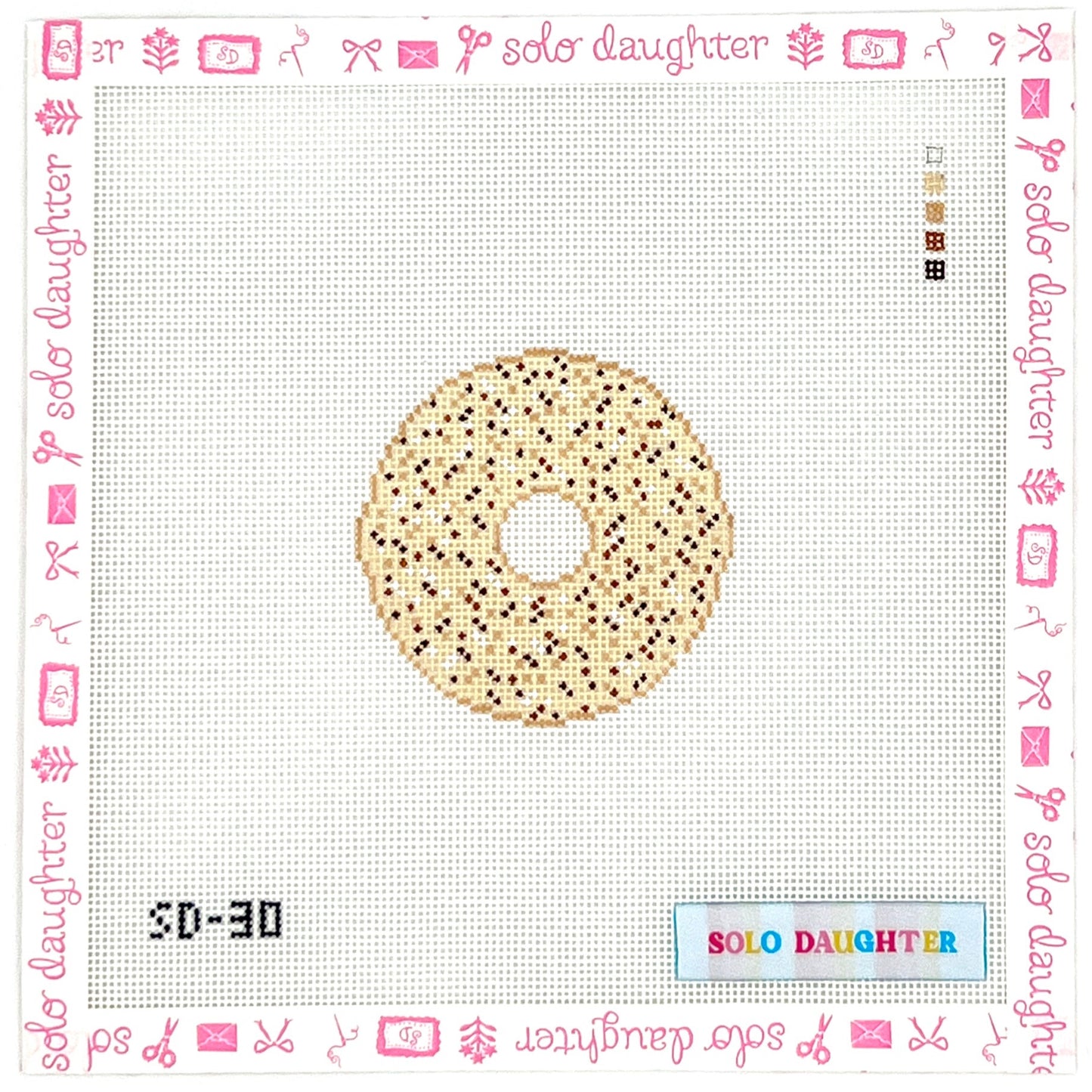 Multi-Piece 3D Everything Bagel Needlepoint Canvas