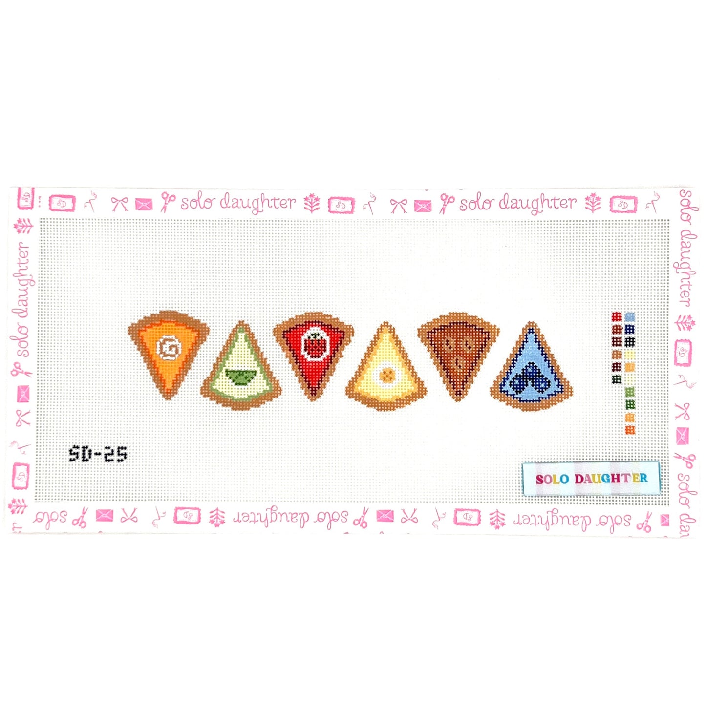 Pie Slices (Key Chain or Bookmark) Needlepoint Canvas