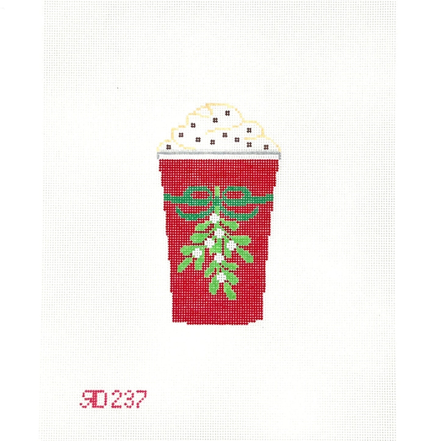 Mistletoe Cup Needlepoint Canvas
